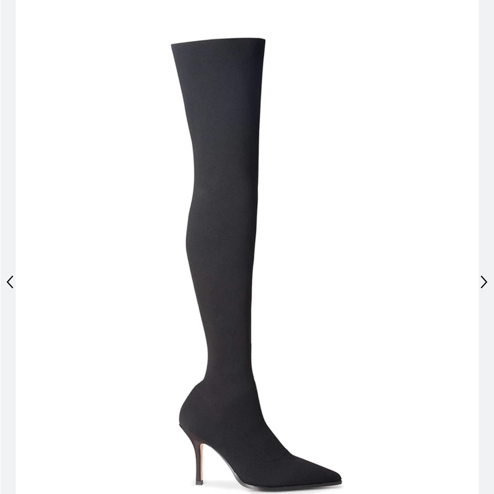Tony Bianco Kori Black Sock Knit Over the Knee Boot, Size: 7